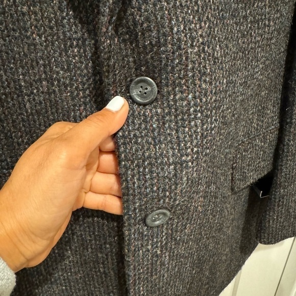 Vintage Harris Tweed sport coat blazer jacket 41R gray academia scholar - Picture 9 of 14